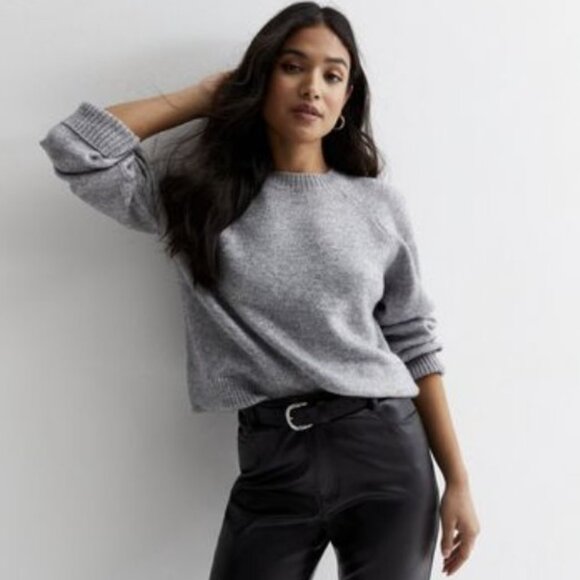 New Look grey petite sparkle knit sweater SP - Picture 1 of 1